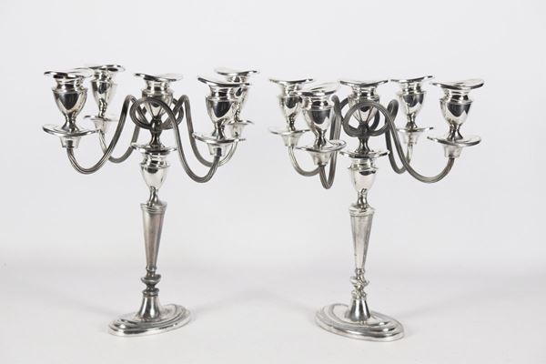 Coppia di candelabri  inglesi Edoardiani in sheffield 