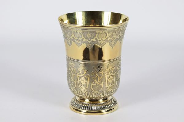 Timbale in argento vermeil 925 Firmato Puiforcat Paris gr 400