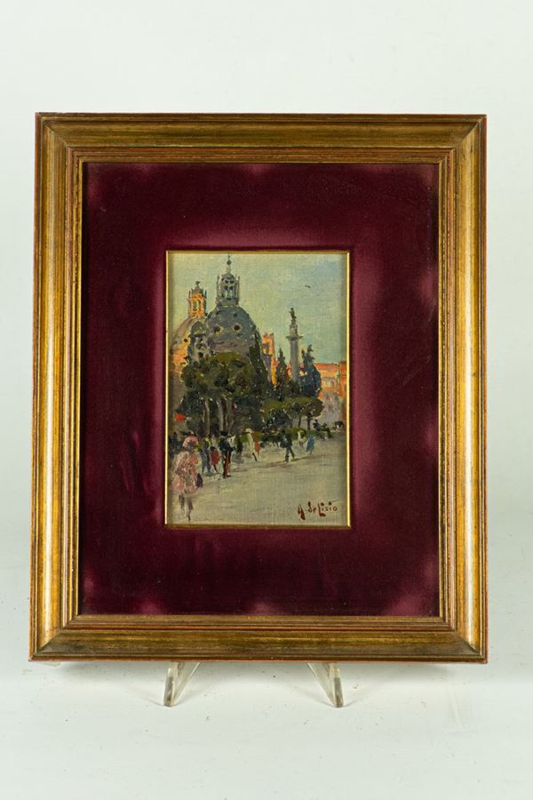 Arnaldo De Lisio - &quot;View of the Trajan&#39;s Column with the holes&quot;. Signed