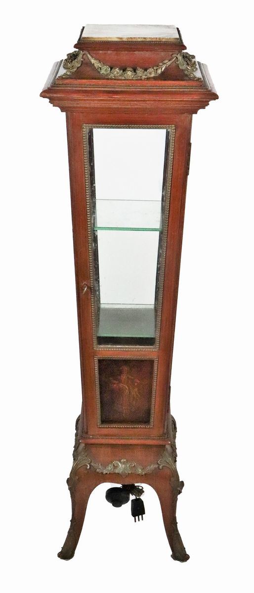 French showcase in the shape of a herm in mahogany