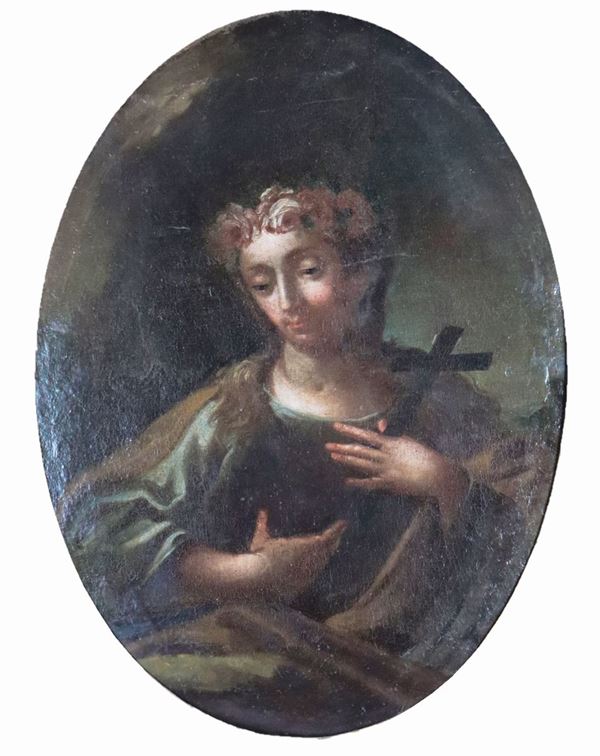Scuola Napoletana Fine XVII Secolo - &quot;Magdalene in prayer&quot; oil painting on canvas