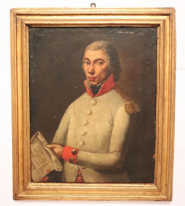 Pittore Italia Centrale Fine XIX Secolo - &quot;Portrait of Vincenzo Prosperi Buzzi Major of the Papal Army&quot; painted in oil on canvas