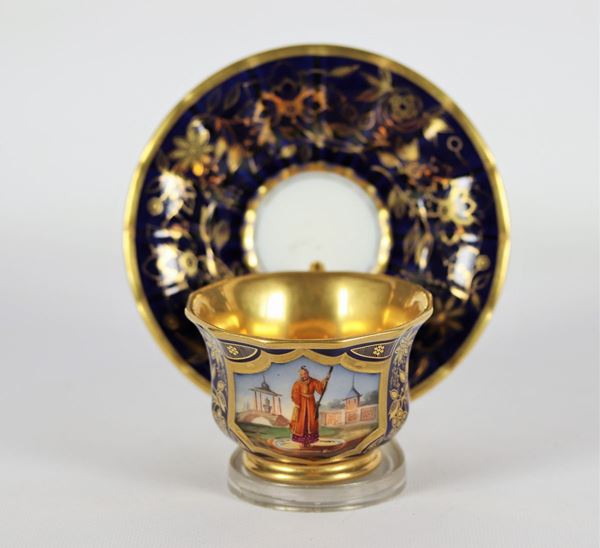 Tazza con piatto in porcellana Vecchia Parigi