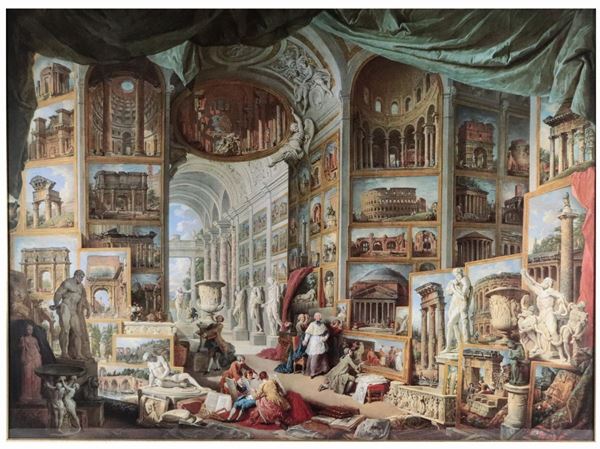 Large color print &quot;View of modern Rome&quot;