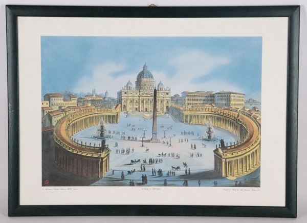 Stampa a colori &quot;Veduta di Piazza San Pietro&quot;