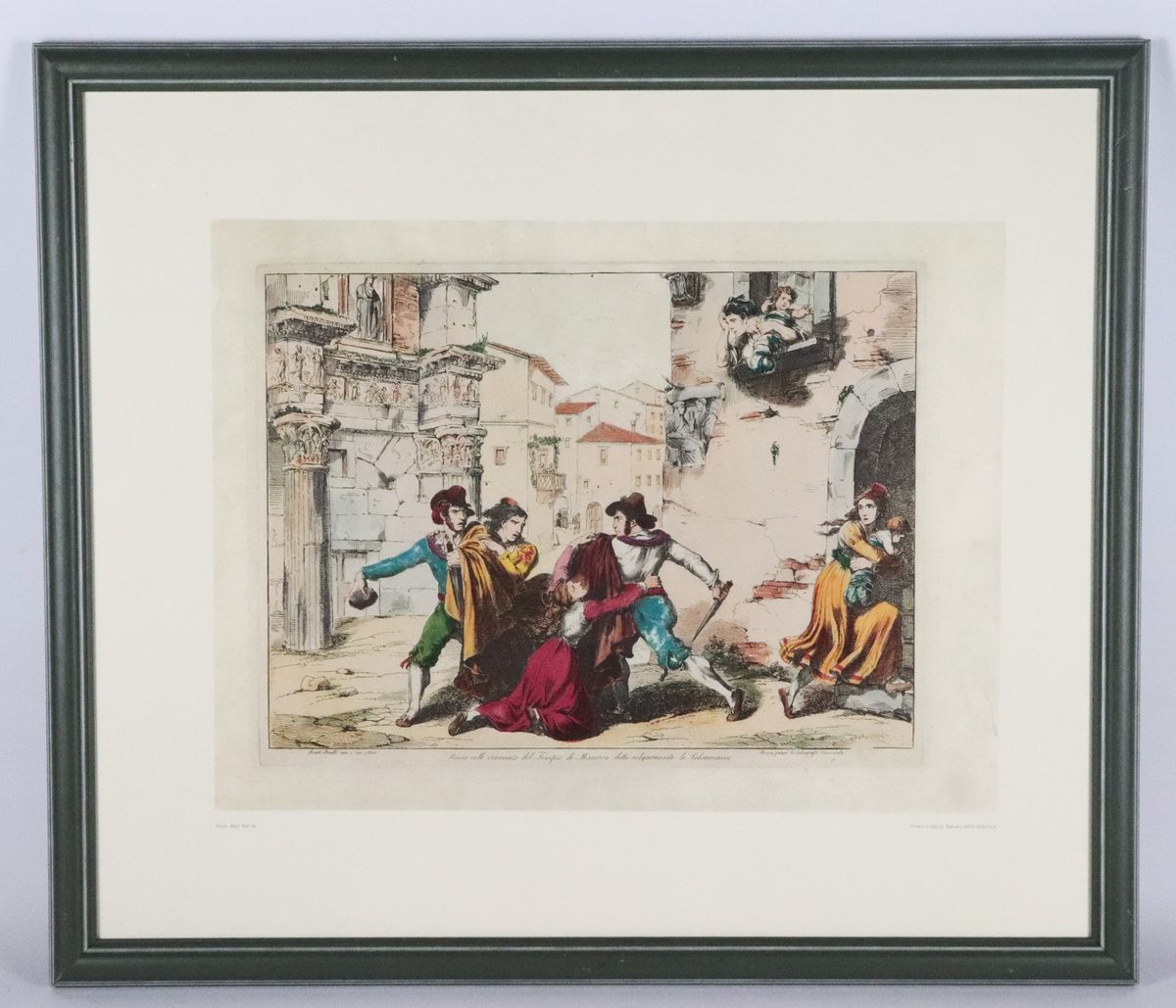 Lotto di quattro stampe colorate "Scene Popolari Romane Pinelliane"