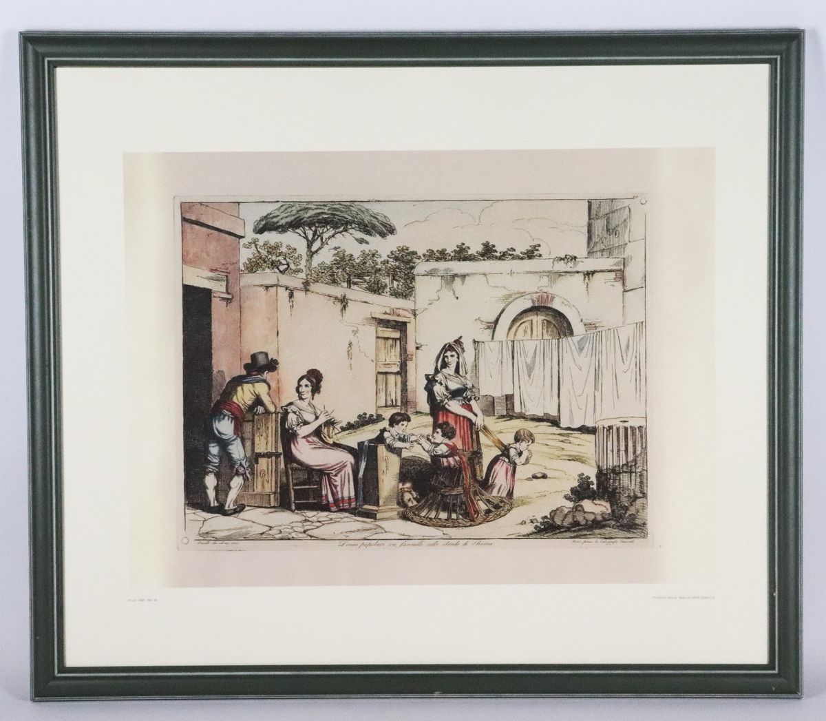 Lotto di quattro stampe colorate "Scene Popolari Romane Pinelliane"