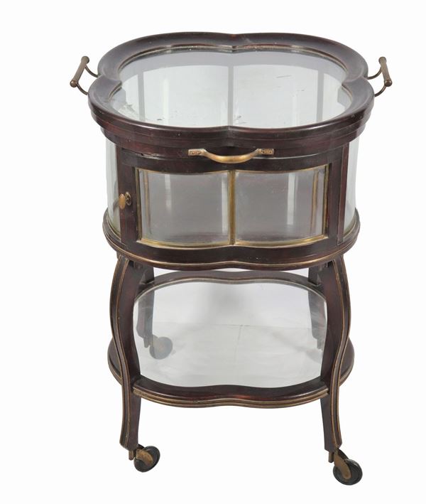 1920s-30s trolley in mahogany with shaped shape