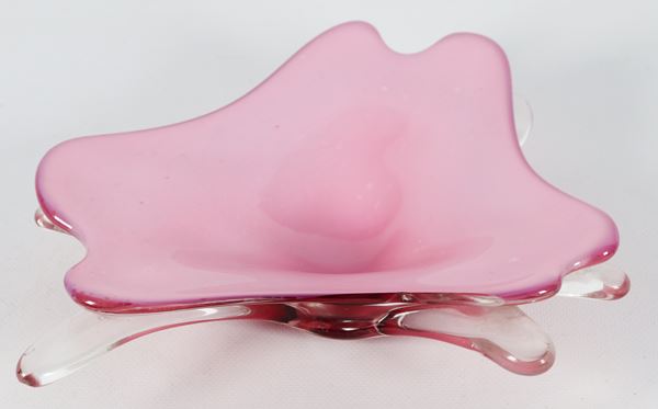 Small flower-shaped centerpiece in Murano blown glass