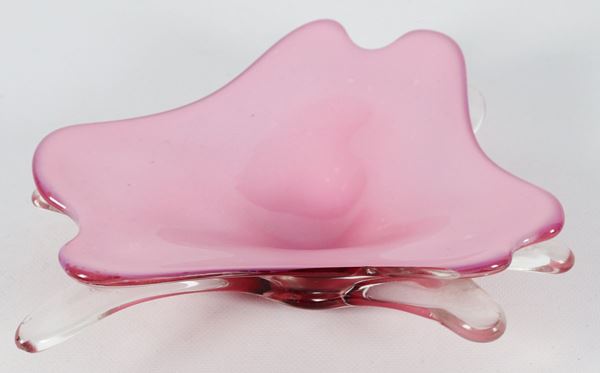 Piccolo centrotavola a forma di fiore in vetro soffiato di Murano