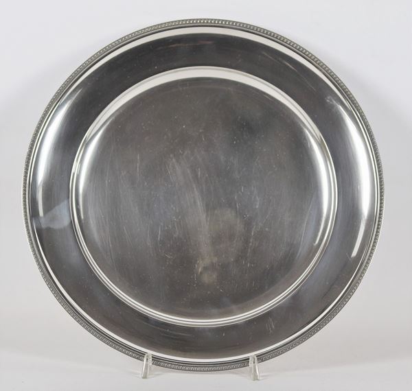 Piatto tondo da portata in argento gr 400