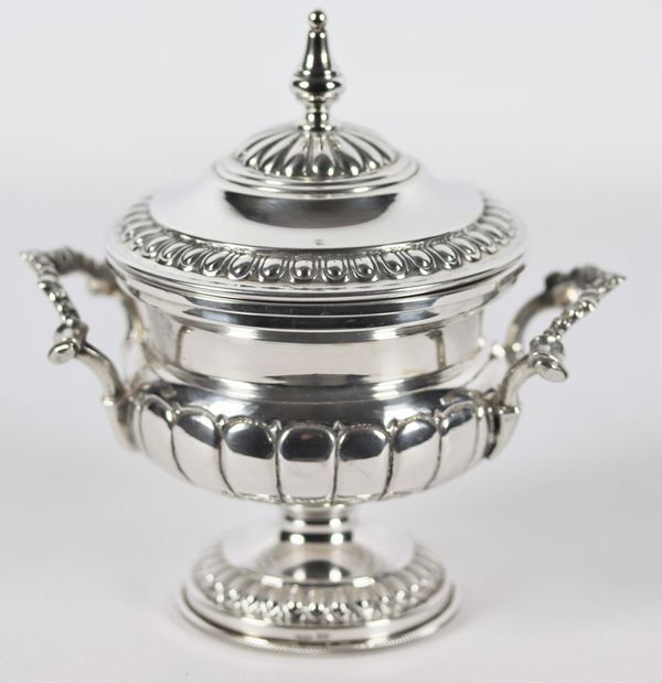 Amphora-shaped silver sugar bowl 310 g