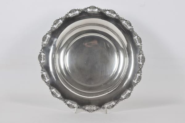 Round fruit bowl in silver gr. 380