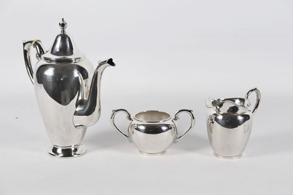 Servizio da caff&#232; in argento Sterling 925 Tientsin Yeching (3 pz) gr 690