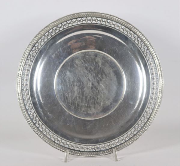 Round plate in 925 Sterling silver 270 gr