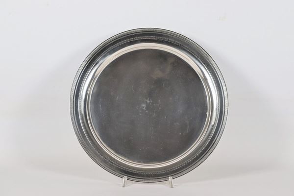 Round plate in 925 Sterling silver Silversmith Gorham USA gr 490