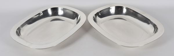 Pair of gum holders in smooth silver gr 1650