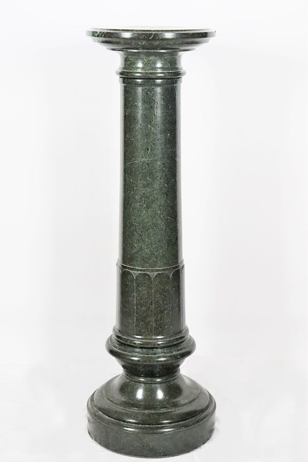 Neoclassical column in green Alpine marble
