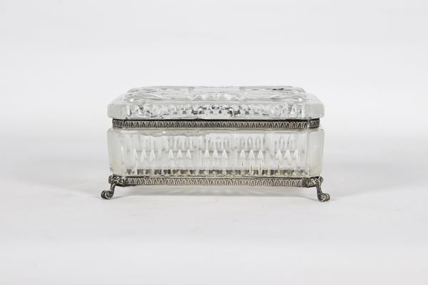 Rectangular box in Bohemian crystal and silver