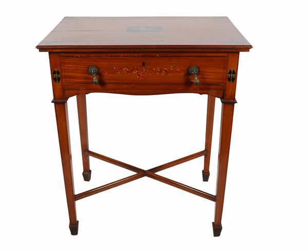 Tavolino da centro inglese rettangolare in satinwood