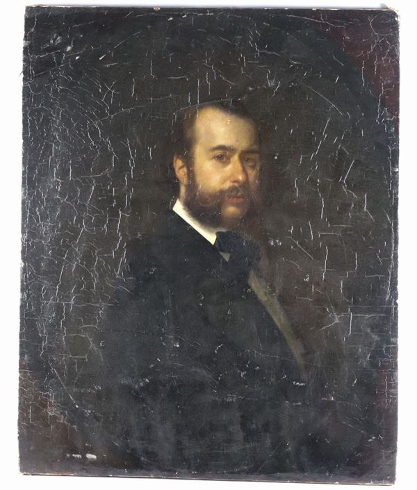 Pittore Tedesco Inizio del XIX Secolo - &quot;Portrait of a nobleman&quot; oil painting on canvas