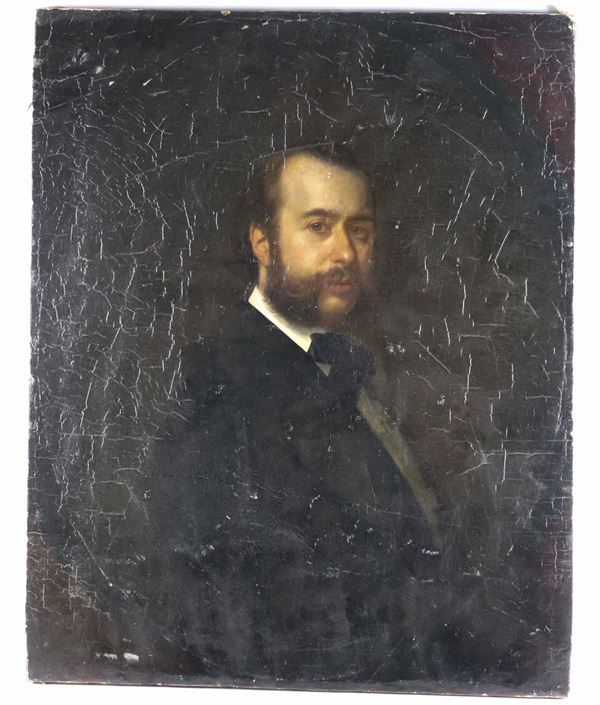 Pittore Tedesco Inizio XIX Secolo - &quot;Portrait of a nobleman&quot; oil painting on canvas