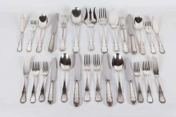 Antique silver cutlery set (100 pcs) 4810 gr