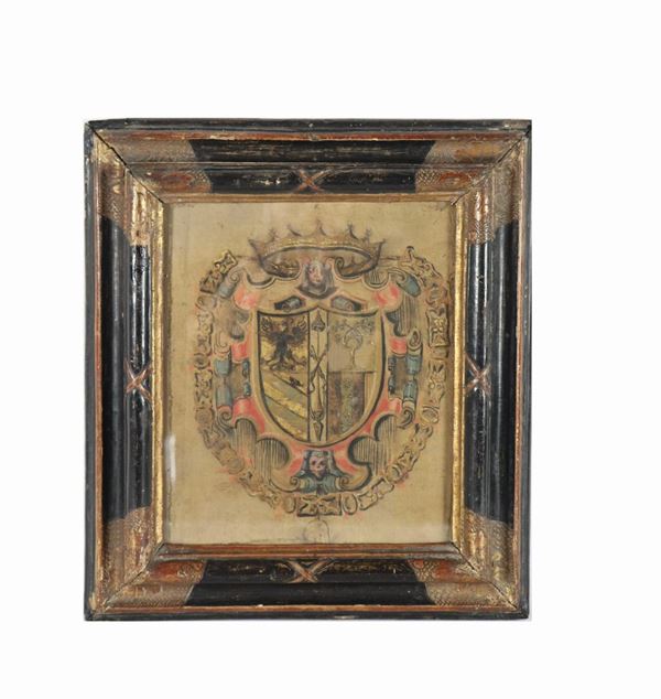 Coat of arms painted on canvas