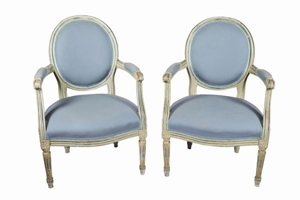 Pair of French Louis XVI armchairs
