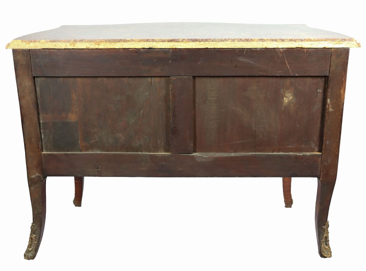 Commode Napoleone III in ebano viola e bois de rose