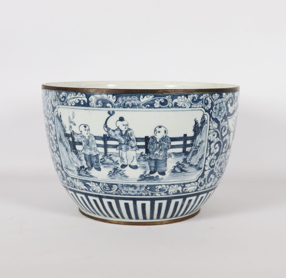 Grande potiche cinese in porcellana blu e bianca