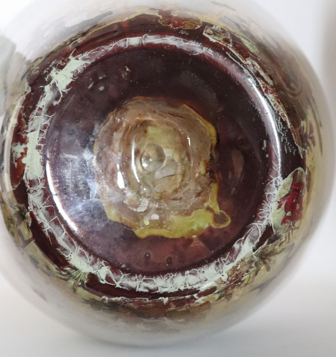 Coppia di potiches dipinte sottovetro