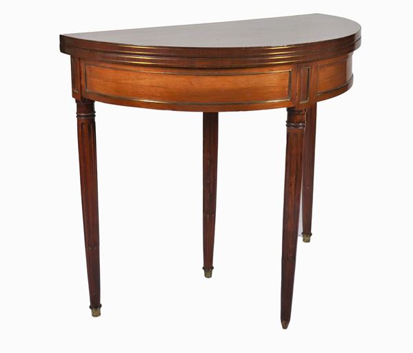 Napoleon III demi moons game table in mahogany