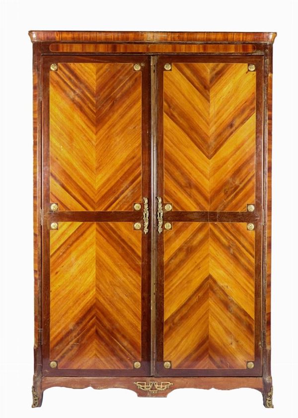 Napoleon III wardrobe in bois de rose and mahogany