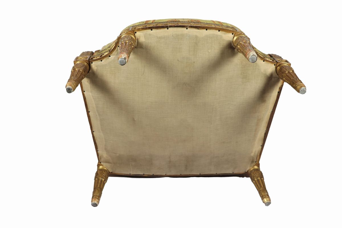 Bergere Luigi XVI in legno dorato