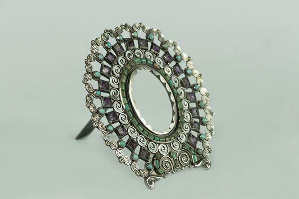 Small table frame in South American silver