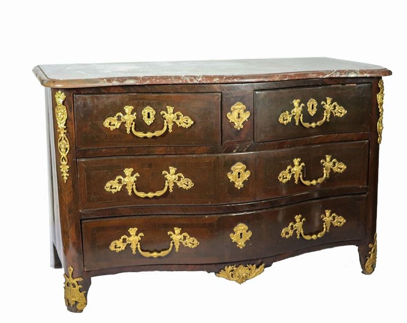 Commode Luigi XV in ebano viola