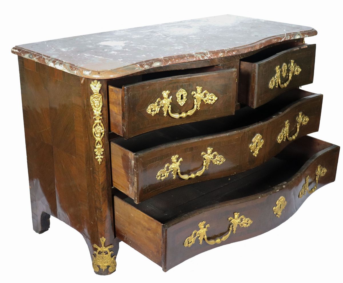 Commode Luigi XV in ebano viola