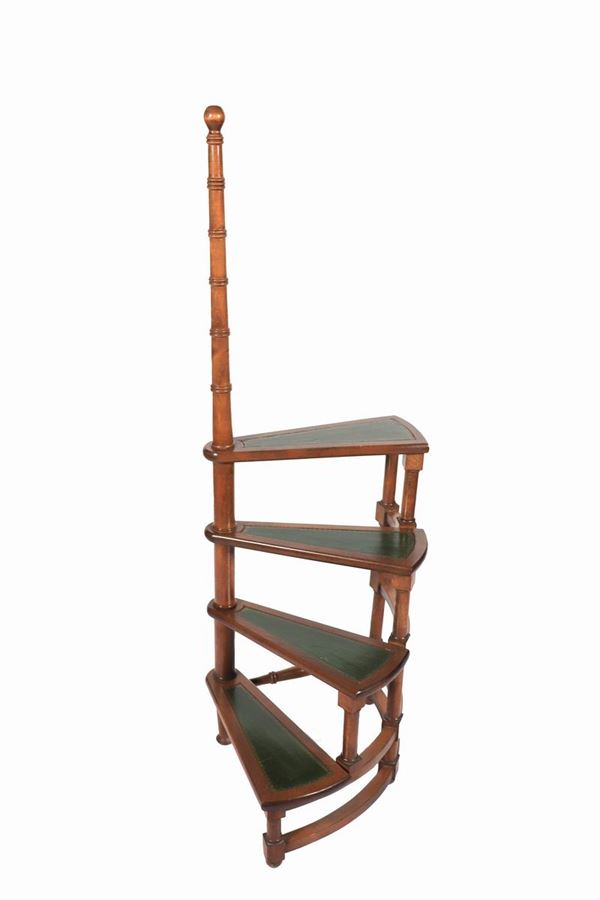 Library ladder in mahogany