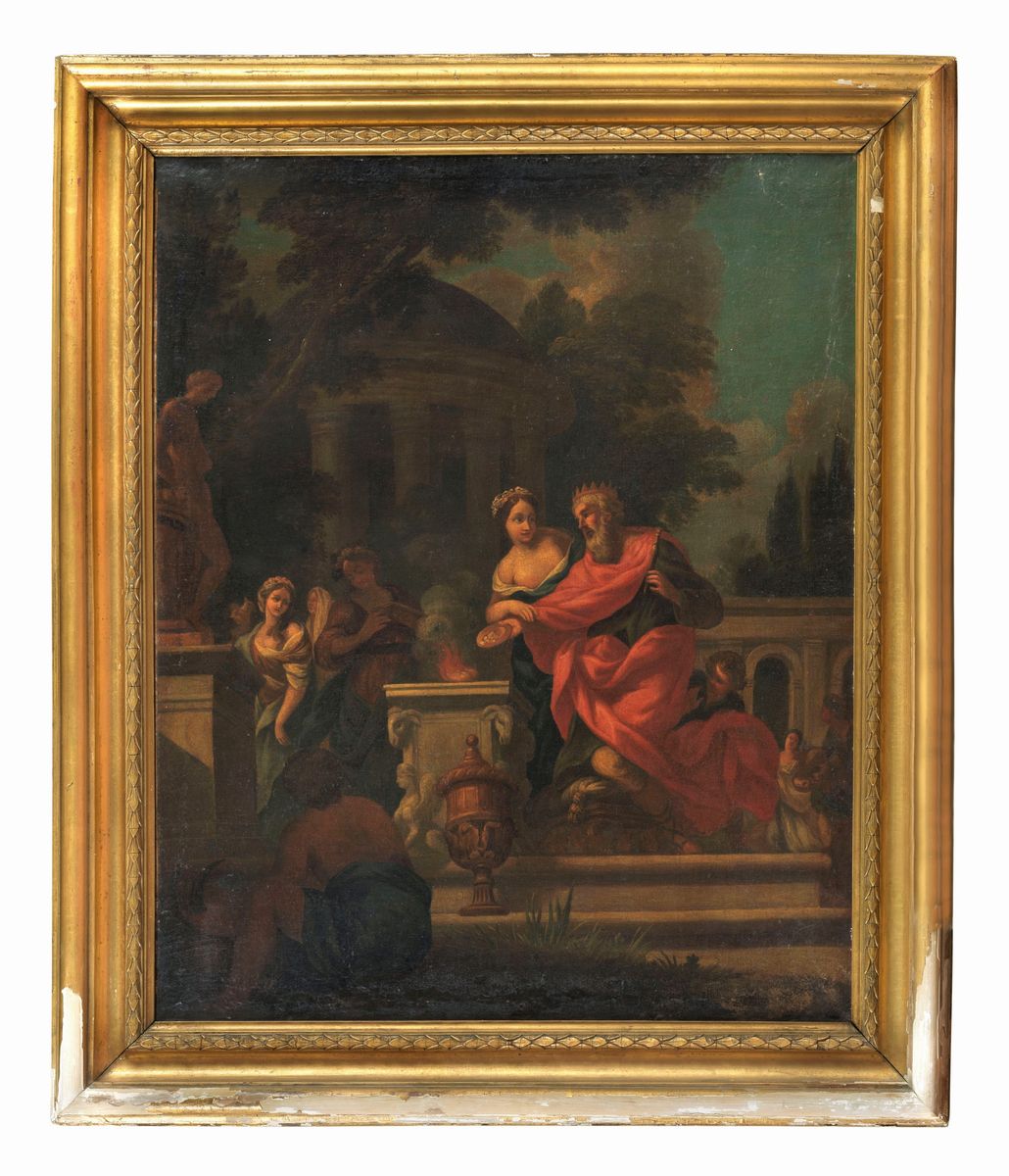 "L'idolatria di Re Salomone" dipinto ad olio su tela