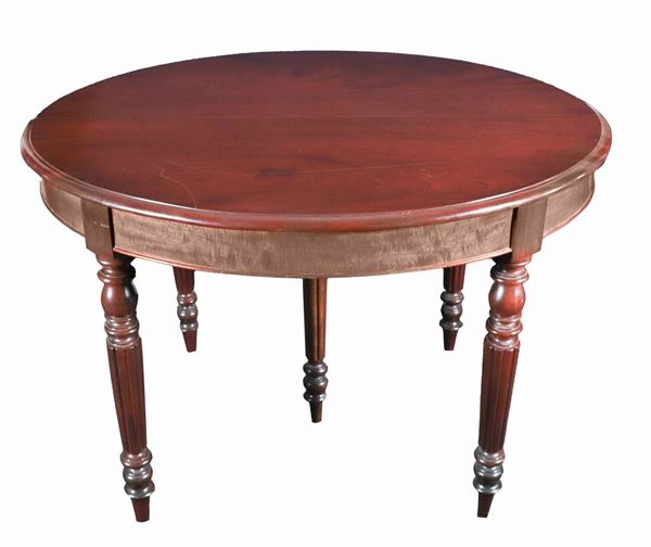 Solid mahogany French dining table