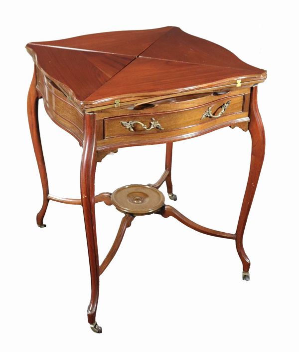 English Edward VII game table in mahogany