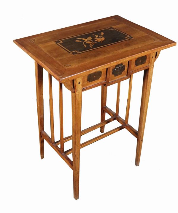 French Liberty center table in pickled mahogany