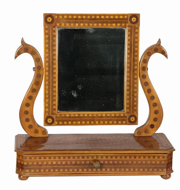 Ancient small walnut table psyche