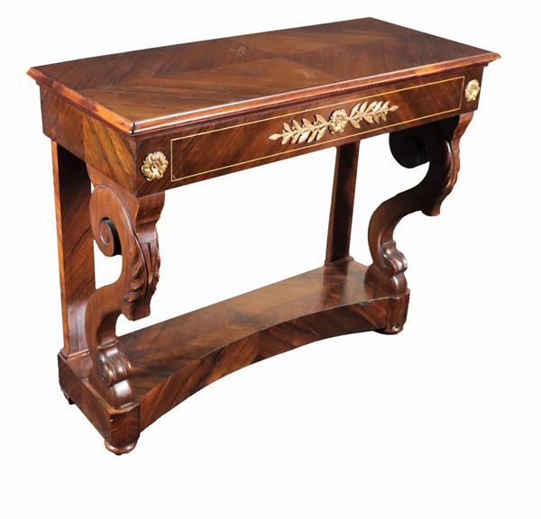 Rectangular console in rosewood