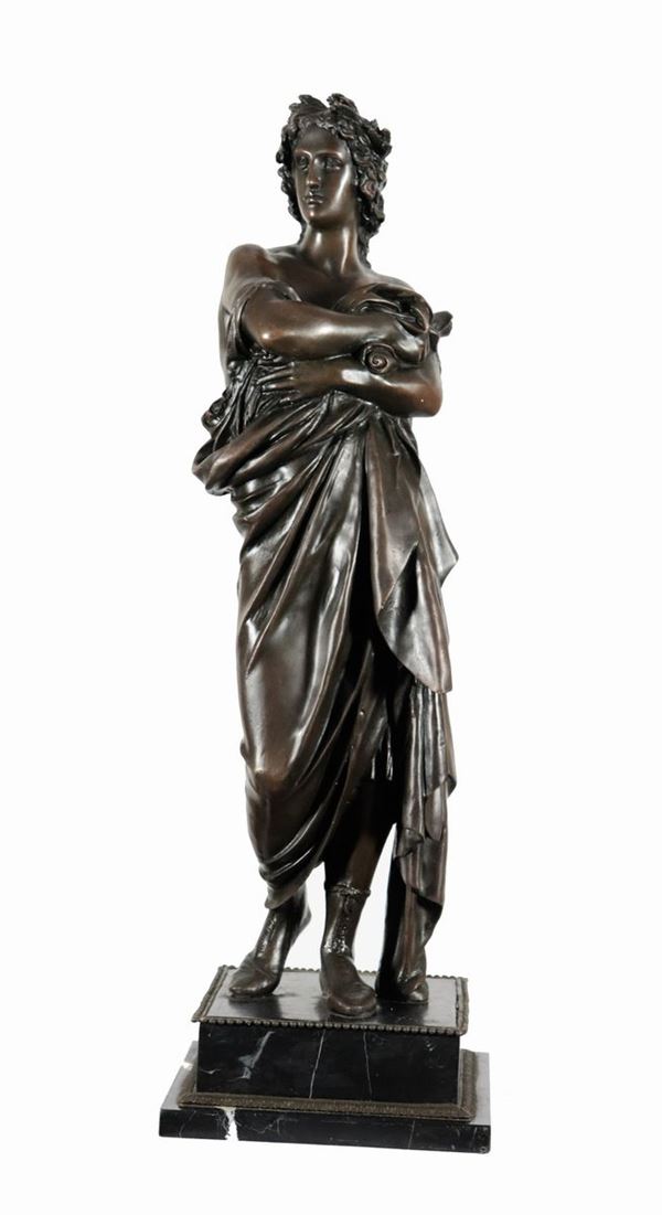 Antica scultura in bronzo "Poeta"