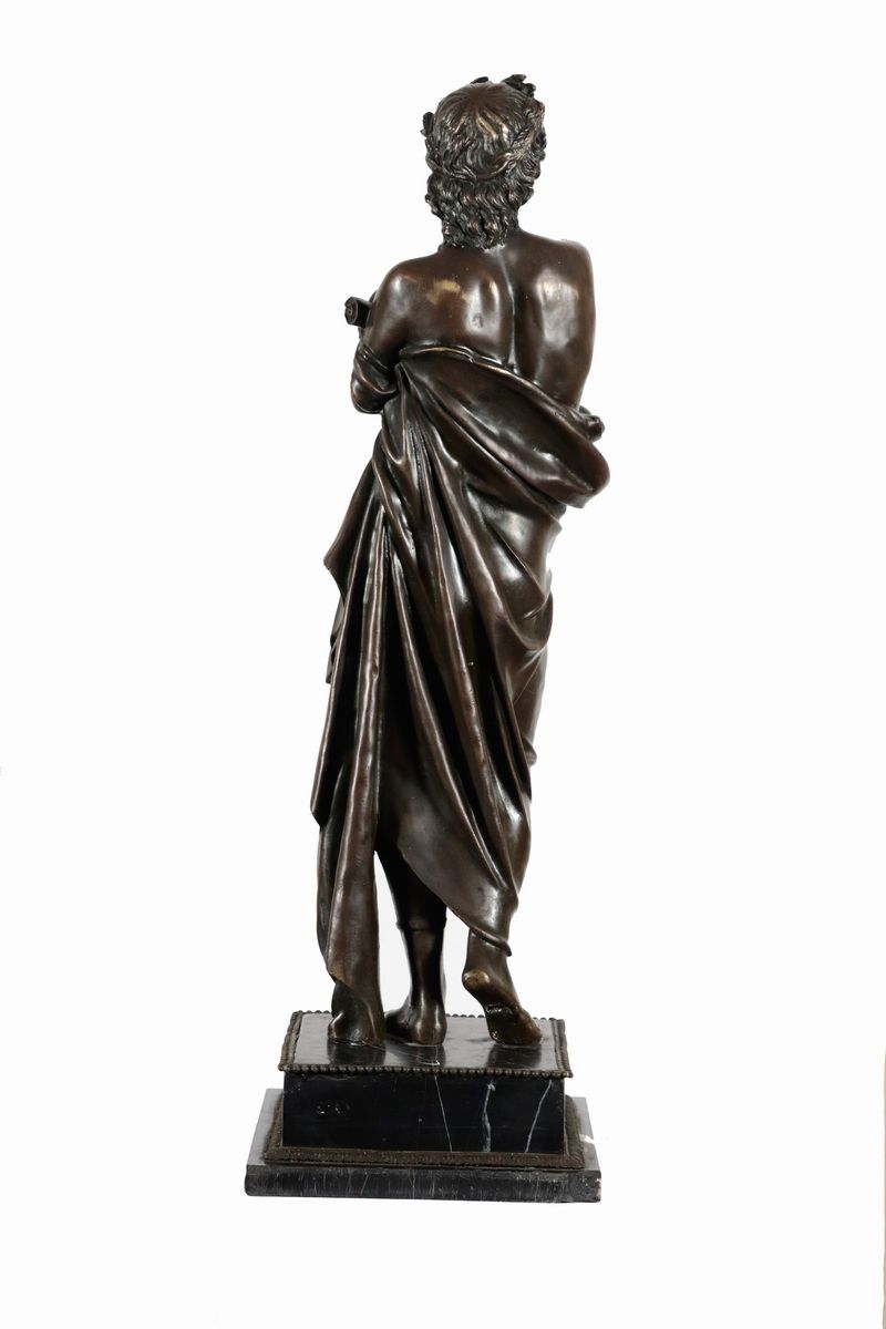 Antica scultura in bronzo "Poeta"