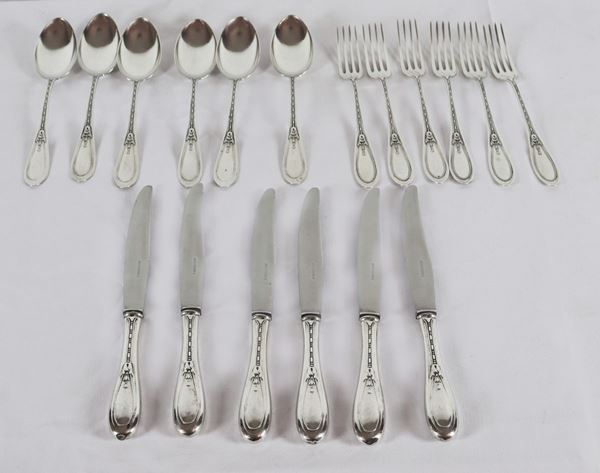 Lot of antique silver cutlery (18 pcs) gr. 650