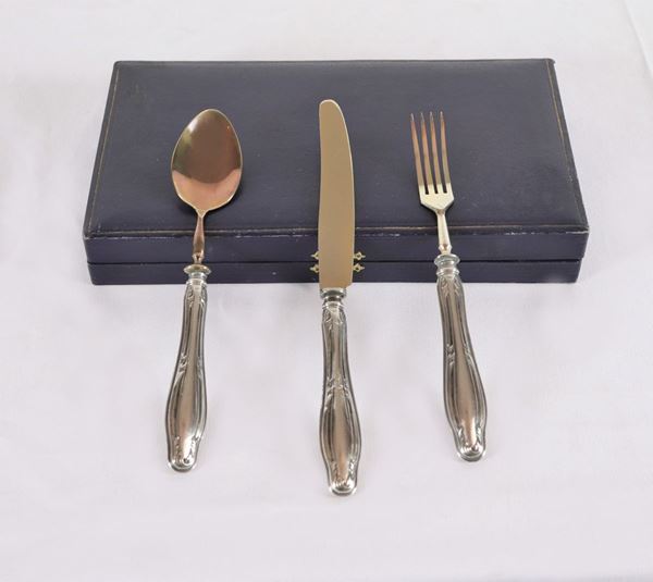 Children's set of three silver cutlery