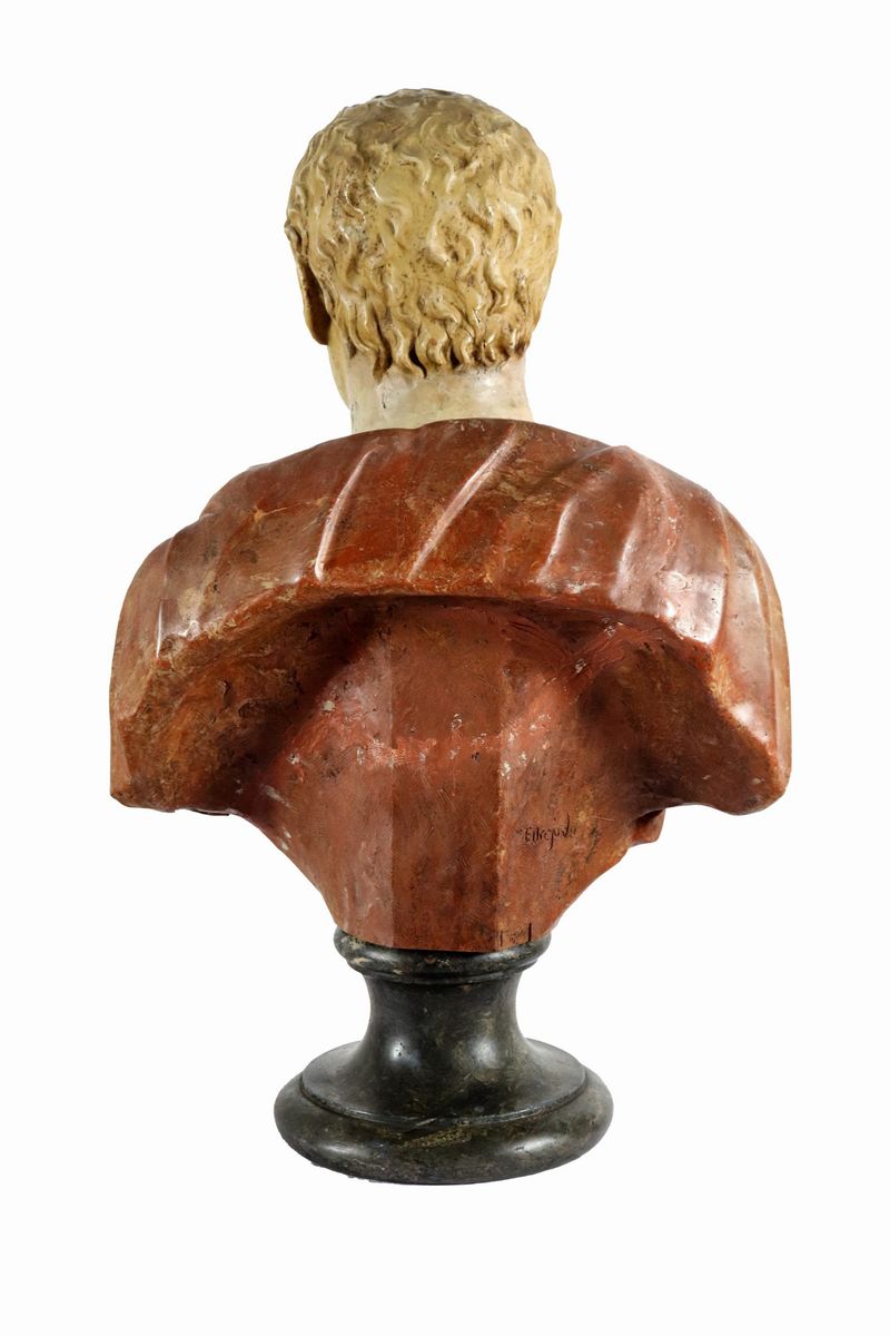 Busto "Imperatore Romano" decorato a finto marmo